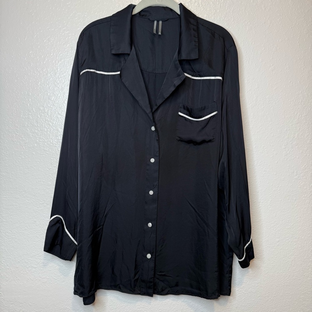Anthropologie Saddle Up Western Style Button Up Silky Pajama Top Size Medium